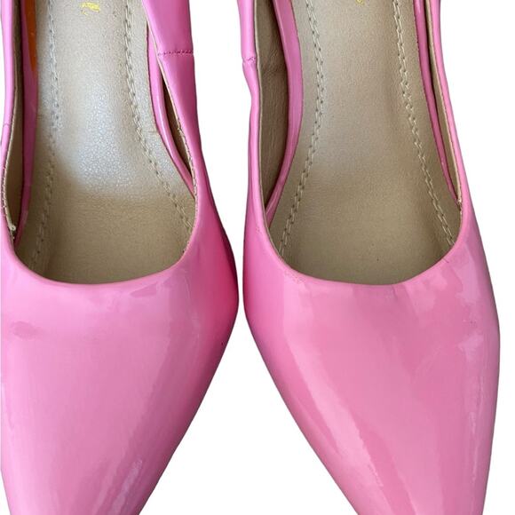 Chase + Chloe Los Angeles Barbie Pink Point Toe Faux Patent Leather Heel size 7 - Picture 4 of 10